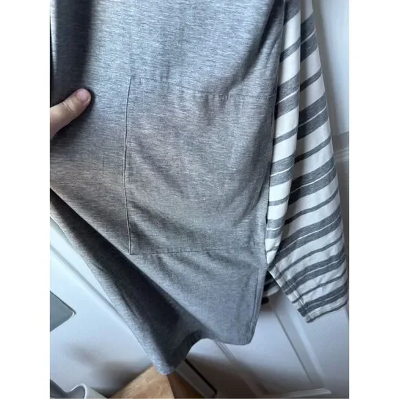 Pure Jill 4X Gray White Stripe Lightweight Open Front Cardigan Sweater Stretch - Picture 5 of 6